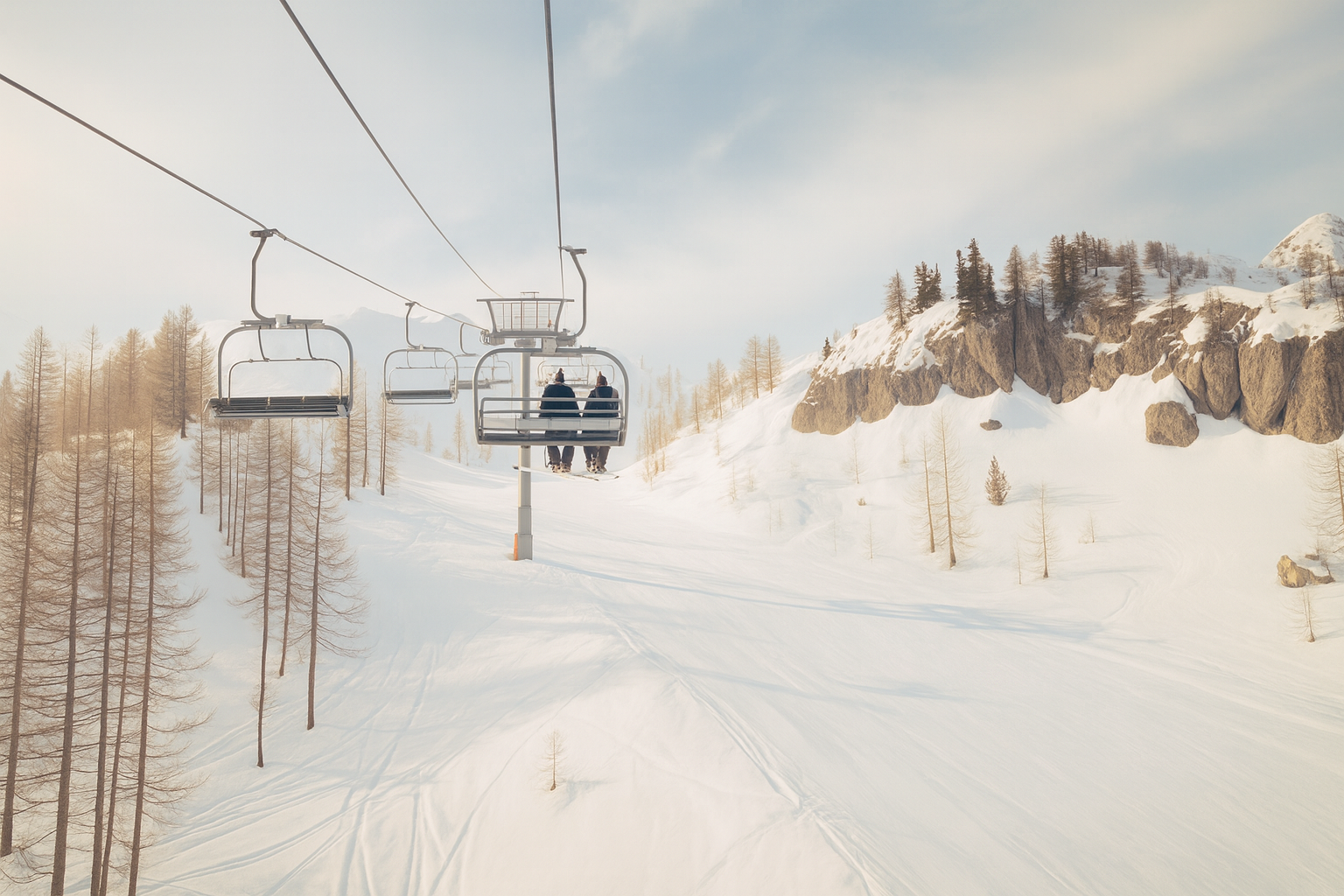 Pistes de ski d'Isola 2000 avec vue panoramique sur les Alpes-Maritimes