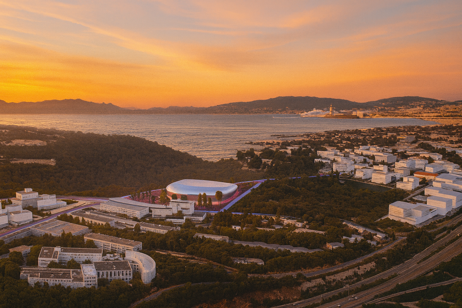 Zone Industrielle des Trois Moulins à Antibes avec locaux d'activité et entreprises
